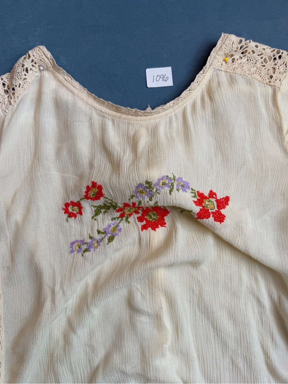 Free People Ivory Gauze Top with Delicate Knit - Picture 8 of 10